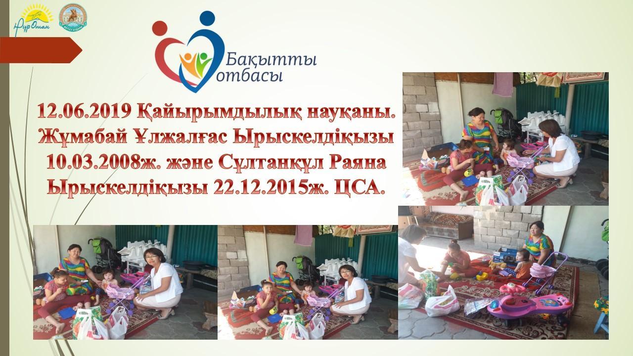 12.06.2019 "ЖАҚСЫ ІСТЕР АУМАҒЫ"